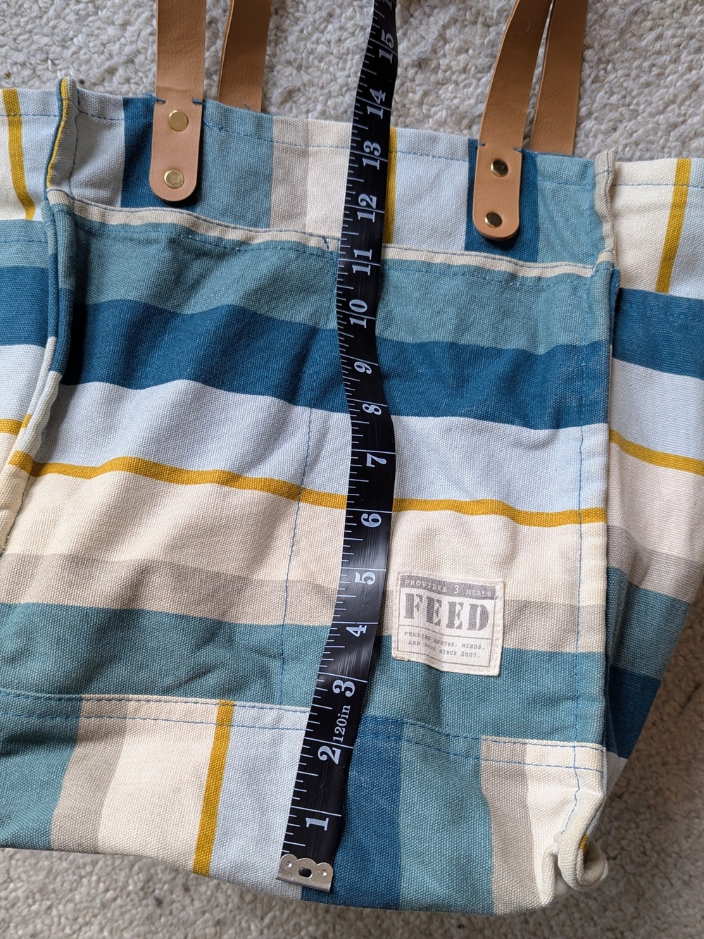 FEED PROJECT Canvas Market Tote | Coastal Stripe - Picture 10 of 12